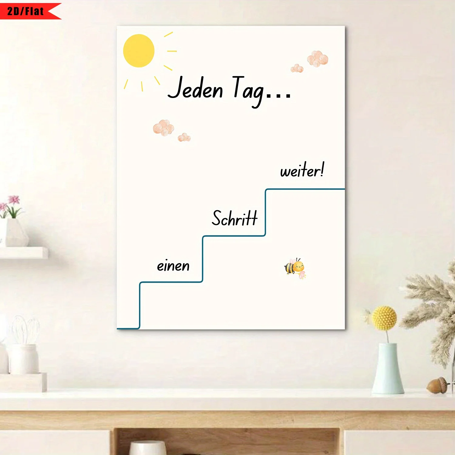 1pc, Unframed, One Step Ahead Every Day, Motivational Inspirational Teenager Art Print Poster, Home Decor Gift, Progress Grow