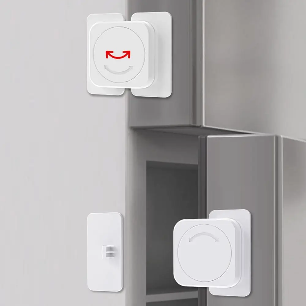 Multi-function Drawer Anti Opening Lock White Adhesive Safety Lock No Drilling Anti-pinch Children Protector Wardrobe Door