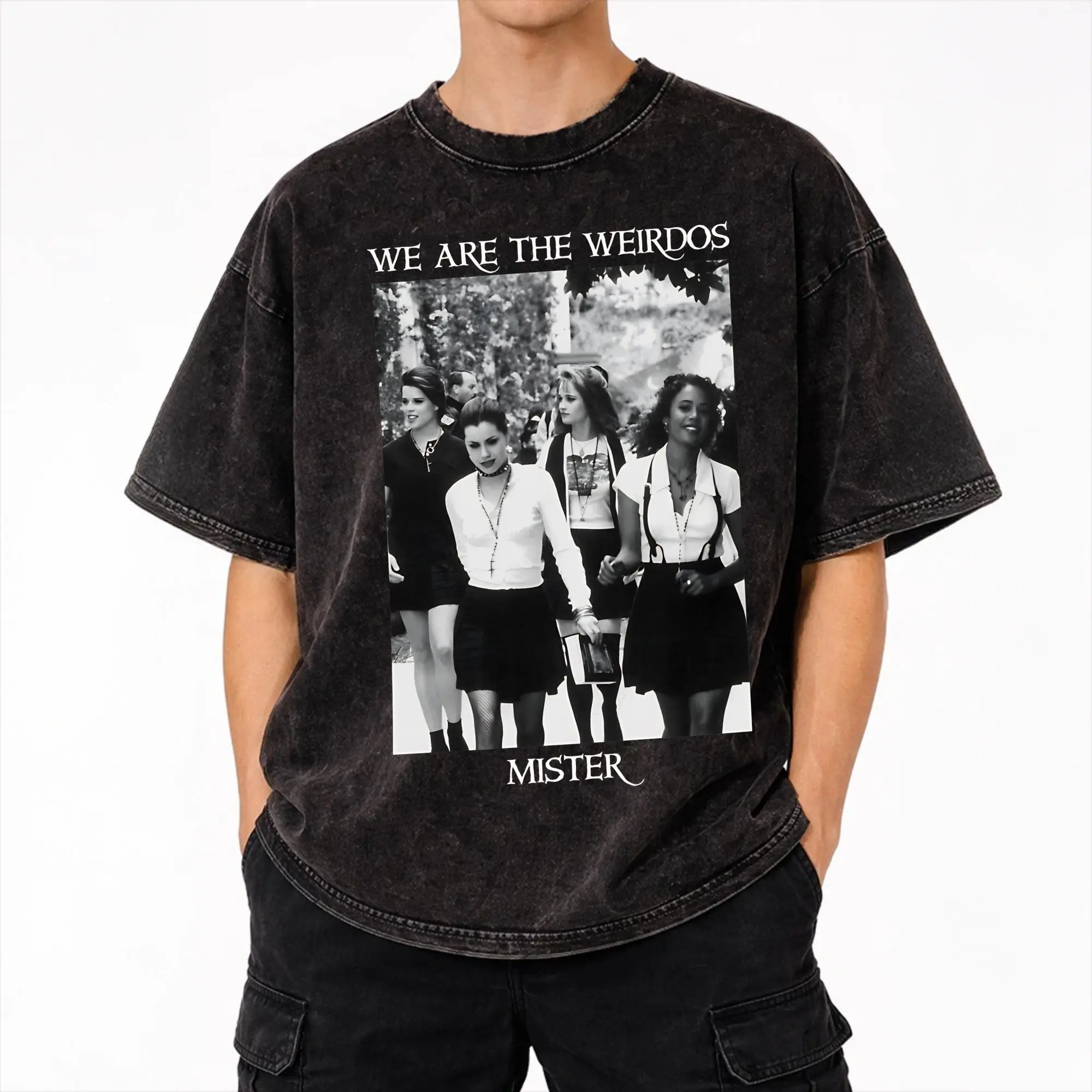 The Craft We Are The Weirdos Mister T Shirt Hip Hop Washed 100% Cotton Oversize T-Shirt  Vintage for Men Women Streetwear