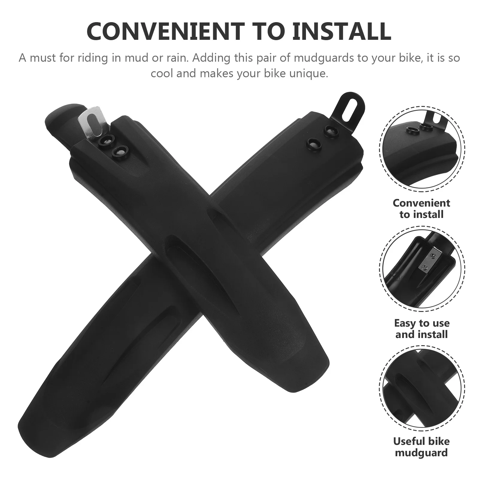 

2Pcs Bicycles Mud Guards 14 16 18 Install Front Rear Bike Mudguard Protection Gear