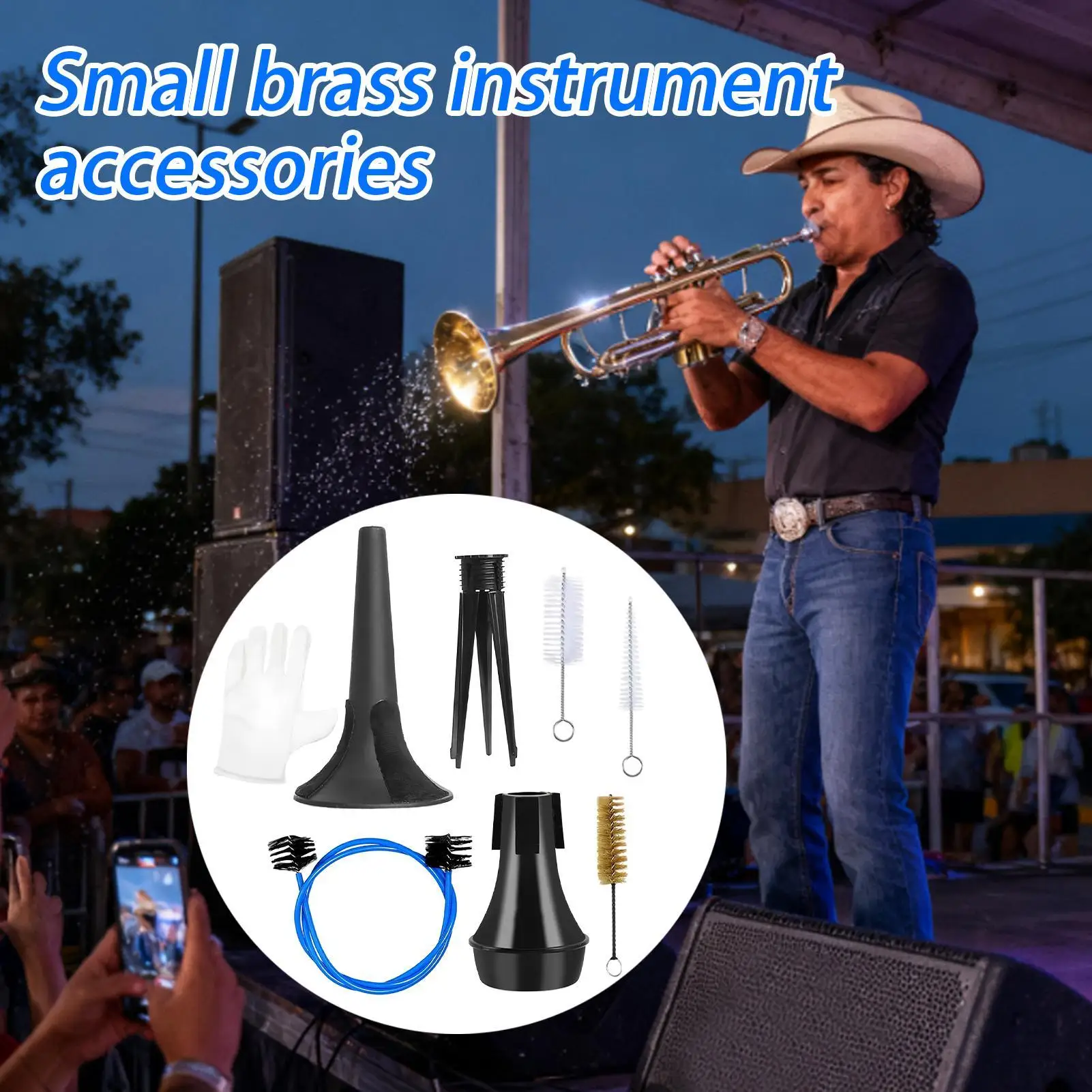 

Trumpet Care Kit 7-Piece Musical Instrument Restoration Accessory Brass Trumpet Instrument Cleaning Kit For Professionals