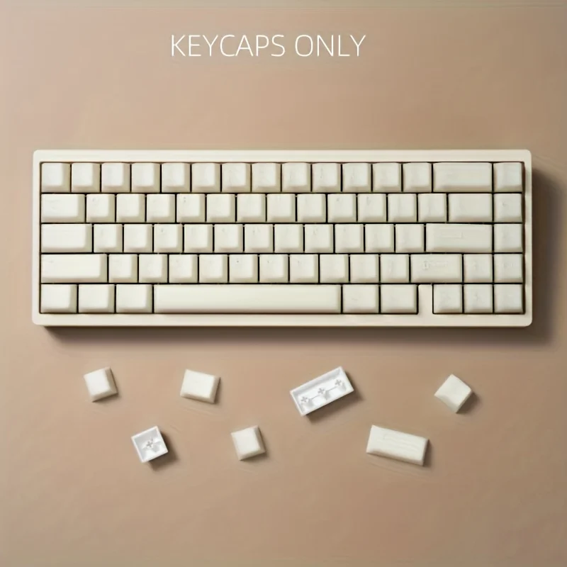 

Cream Chalcedony Keycaps，118Translucent keycap，Two-color injection molded original height keycaps，Compatible61/64/68/75/87/98