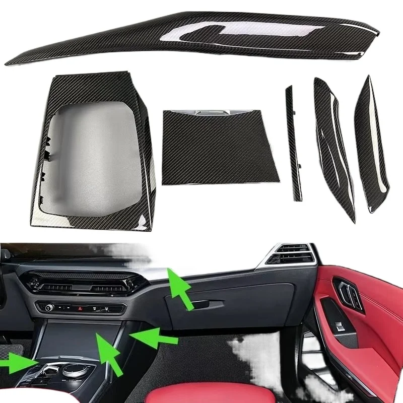 

Fit for 3 4 Series G20 G21 G22 G26 G81 G80 M3 M4 Custom Glossy Carbon Fiber Console Cover Car Interior