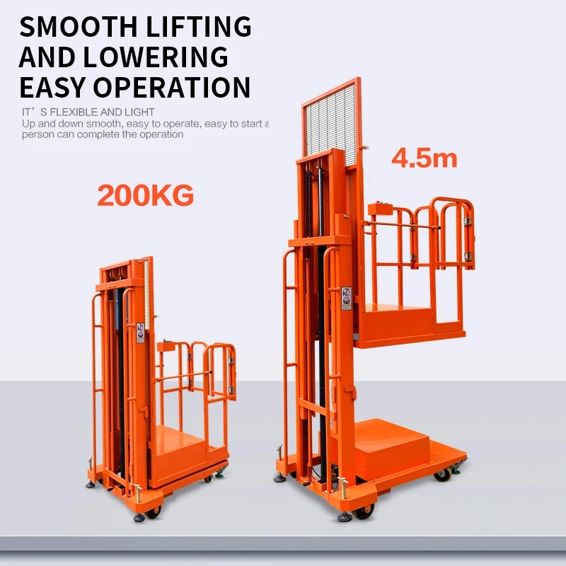 4,5 м альпинистский автомобиль для внутреннего склада 3 м электрический воздушный релалаймер мобильная подъемная платформа