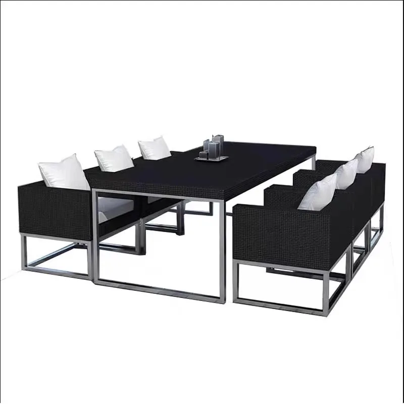 

Outdoor rattan sofa, casual and simple, waterproof and sunscreen table and chair combination