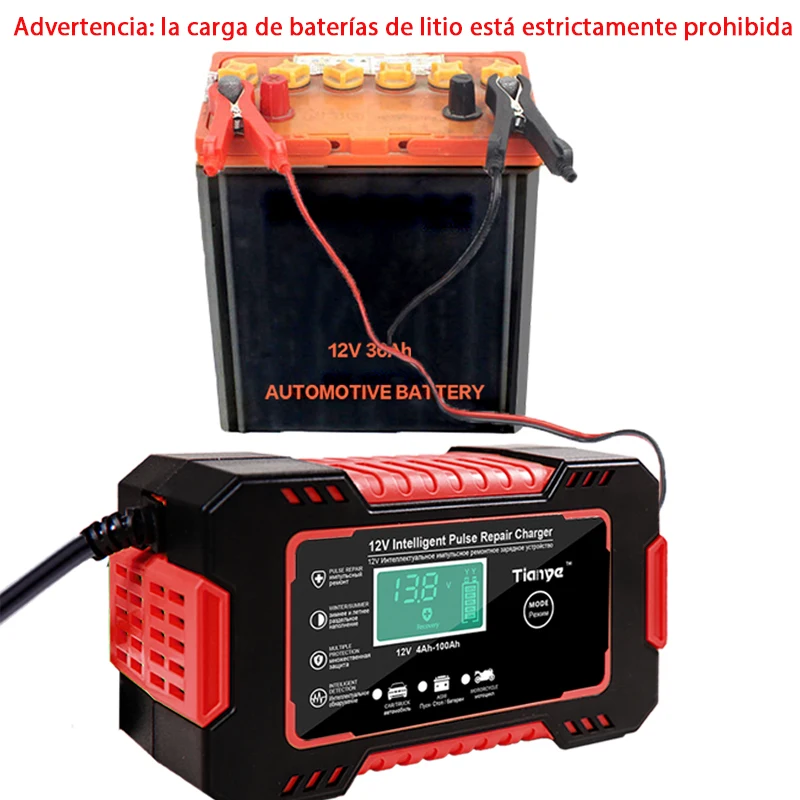 12V voll automatisches Autobatterie ladegerät LCD-Display Motorrad intelligentes Impuls reparatur ladegerät Trocken wasser/Blei-Säure-Batterie