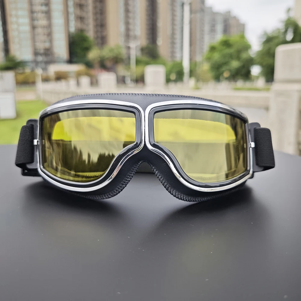 

Newest -Style Leather Goggles Vintage Motorcycle Goggles Vintage Motorcycle Goggles Retro Jet Helmet Glasses