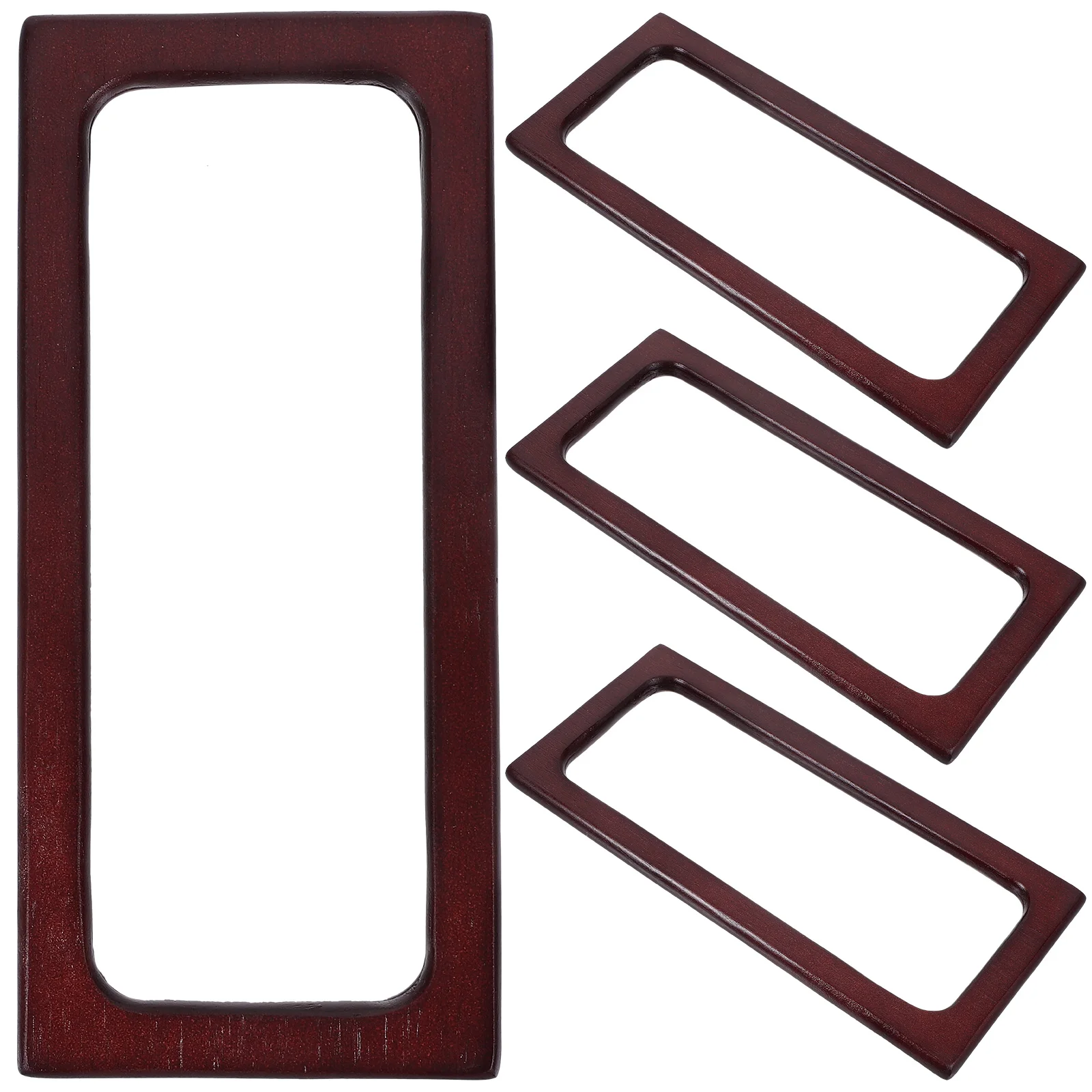 

4pcs Handbag Wooden Handles Vintage Rectangular Wood Purse Handle for DIY Bags Wallet Accessories Retro Style Shoulder Bag