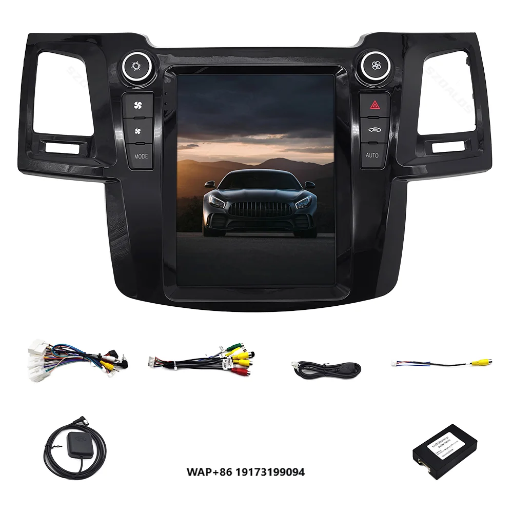 ستيريو أندرويد لسيارة تسلا هايلكس الوسائط المتعددة المركزية لسيارة تويوتا SW4 ريفو لراديو السيارة فورتشنر 2008 - 2015 12.1 بوصة