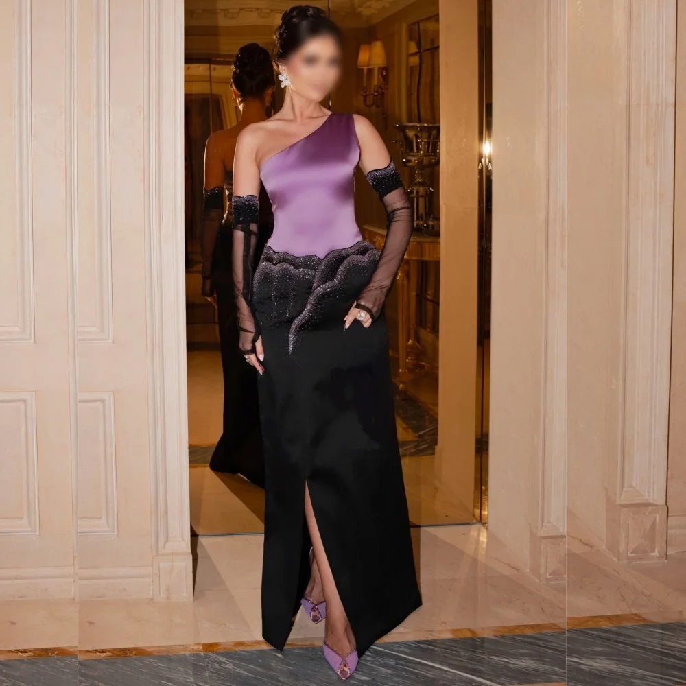 

Customized Formal Evening Dress Temperament One-shoulder Charming Long Dresses Bespoke Occasion Elegant Party Glitter