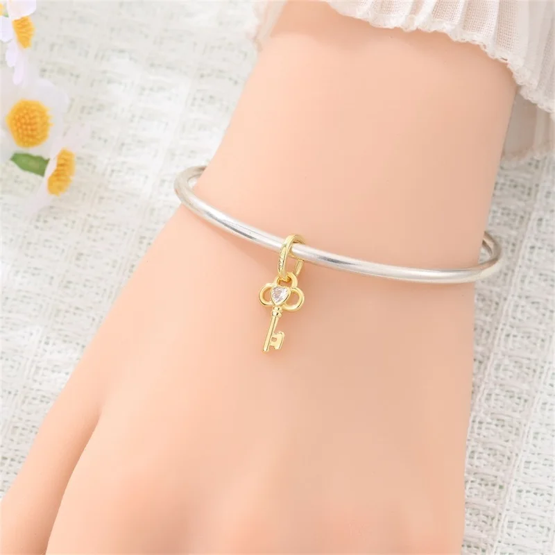 

Бусина-шарм из стерлингового серебра 925 пробы с символом удачи и фианитами, подходит для оригинальных браслетов 3 мм, для самостоятельного изготовления, изысканные ювелирные украшения для женщин, подарки на годовщину