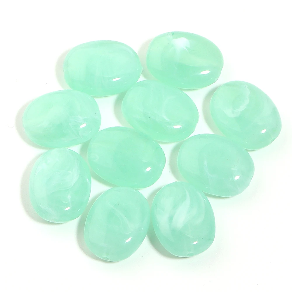 20 Stück 15 x 19 mm zweifarbige ovale Acrylperlen, imitierte Jadesteine, lose Abstandsperlen für die Schmuckherstellung, DIY-Armband, Halskette – Detail 30