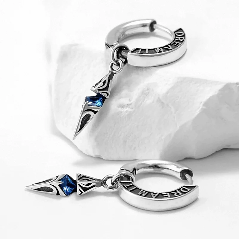 

Ретро-геометрические 3D-серьги в форме конуса для мужчин, модные премиальные серьги с надписями, креативные украшения для ушей KOFSAC