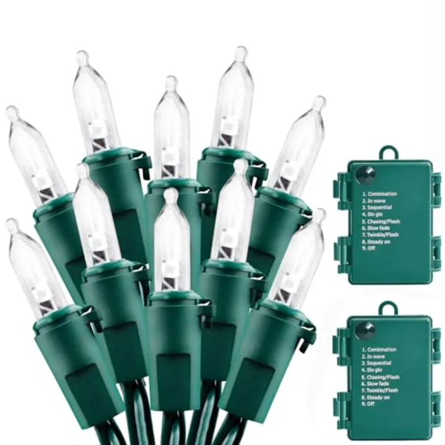 Christmas Lights - Battery Operated String Lights 50 LED String Lights Mini Lights with Auto-Timer and 8 Lighting Modes for Chr