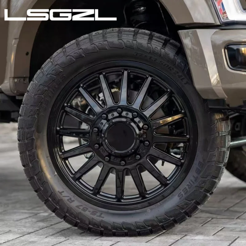 

LSGZL Custom Dually Wheels 22 24 26 Inch Black 10x225 8x180 8x170 8x6.5 6x5.5 6x139.7 Forged Offroad Truck Wheels for Truck ram