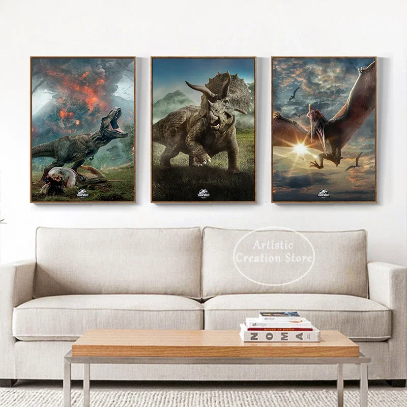 Film Jurassic World Poster Dinosaur Velociraptor Prints Canvas Painting Modern Wall Art Pictures soggiorno camera da letto Home Decor