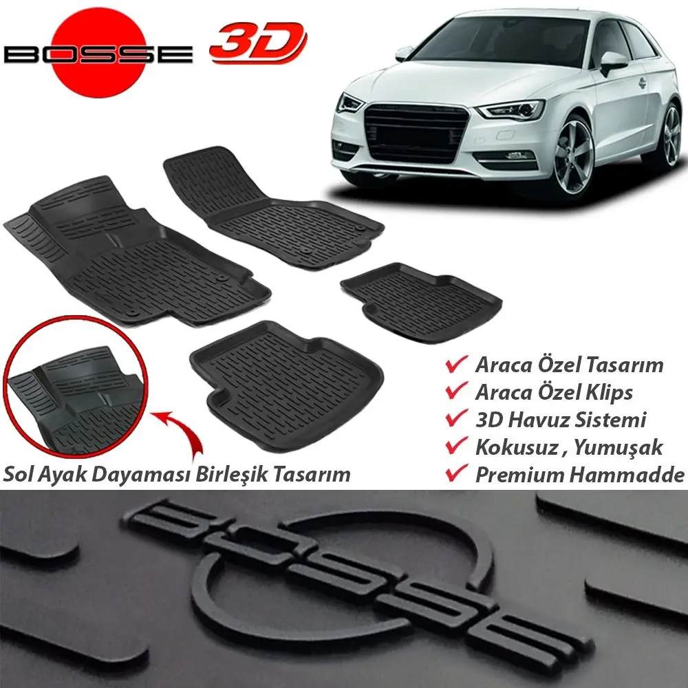 For Audi A3 Mat 3D Pool HB 2013 2019 From BOSSE