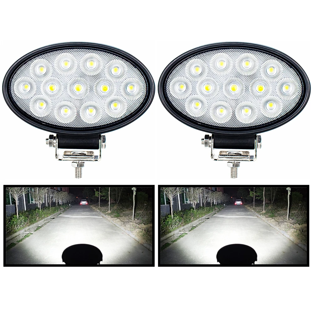 2Pcs LED Forklift Front Light 12V - 72V 39W Loader Headlight Excavator Work Light Flood Light Accessories Parts Aluminium Alloy