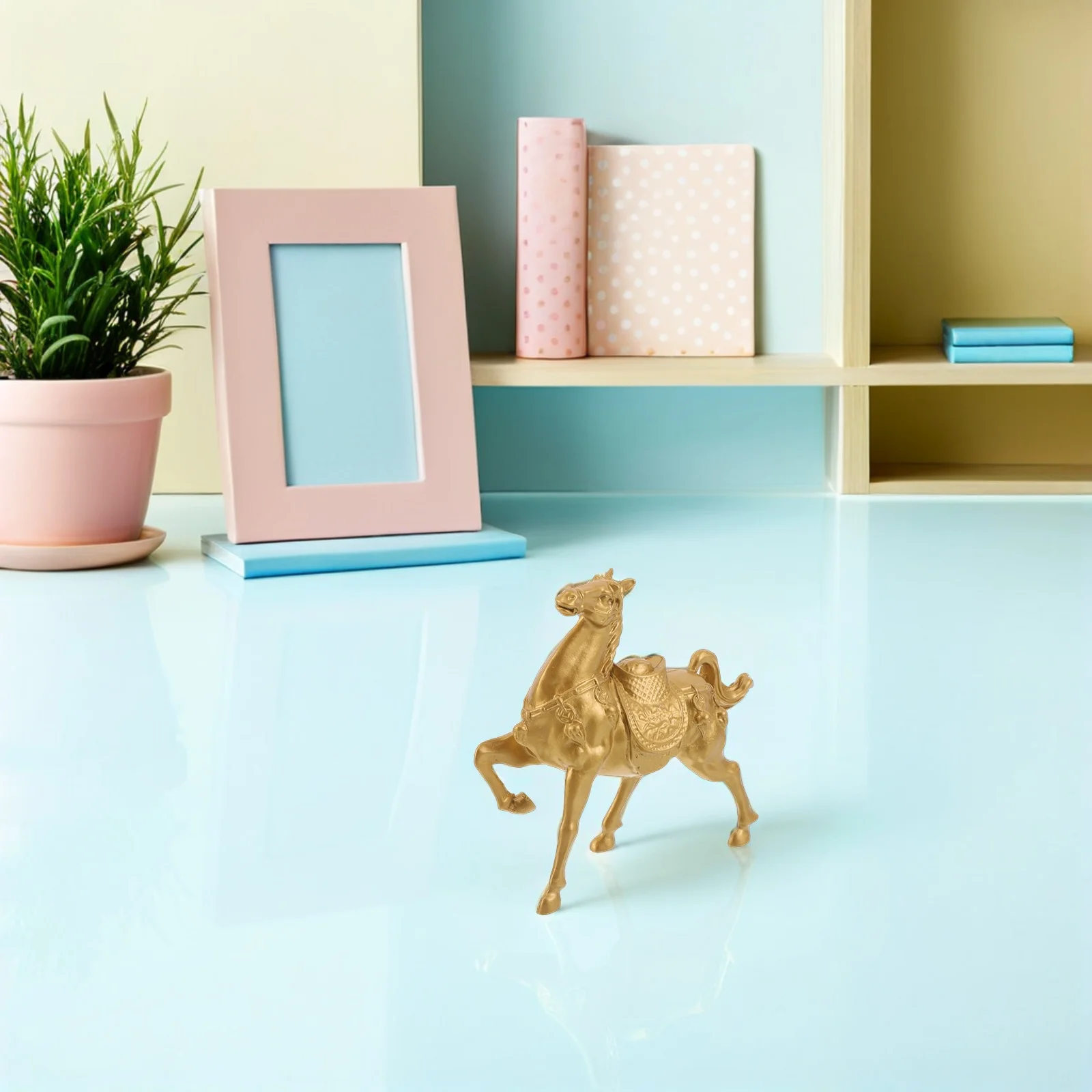 

Elegant Running Horse Statue Alloy Metal Home Decor Desktop Ornament Festive Gift Small Miniature Horse