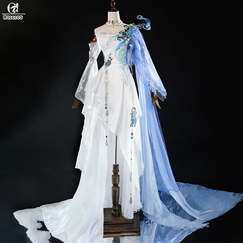 ROLECOS Game Sword of Justice Chao Guang Cosplay Costume White Derss Women Halloween Carnival Party Role Play Outfits view 3