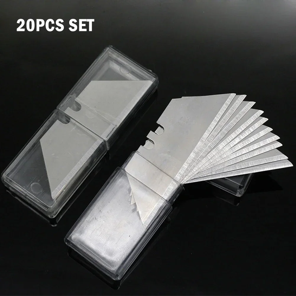 20Pcs Trapezoidal Blade Replacement Blade W/ Box For Art Craft Cutter Tool Multi-tool Knives Carbon Steel Cutting Blade Tools