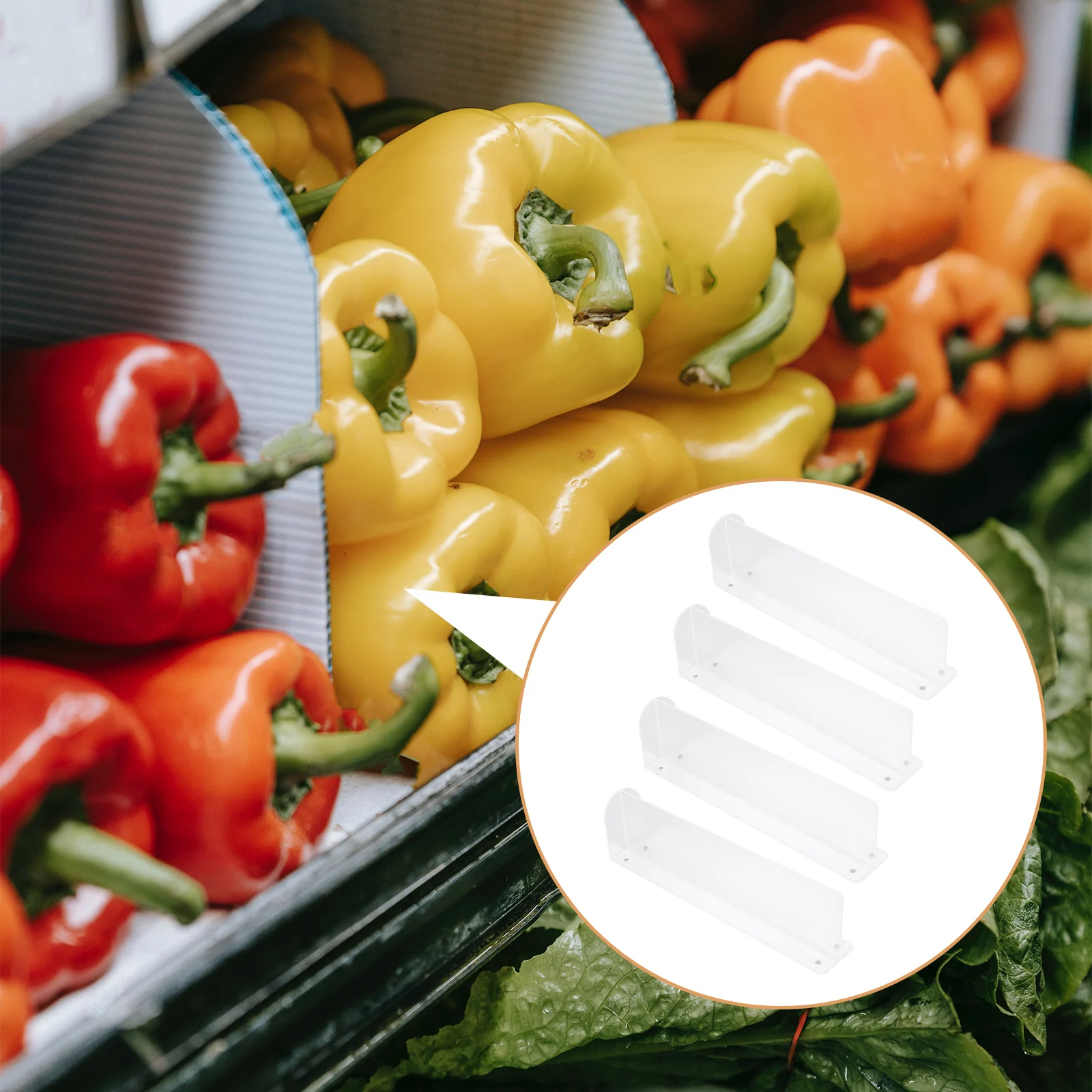 

4pcs Transparent PVC Magnetic Storage Shelves Dividers for Store Goods Classification Boards Snacks Separators Cupboard Shelf