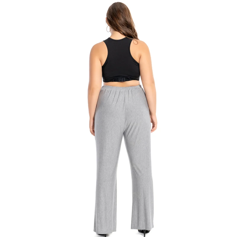 Plus Size Dames Loungebroek Modaal Katoen Comfortabel Homewear Losse wijde pijpen Nachtkleding Pyjama Geruite broek 5XL 4XL XXXL Zwart Roze