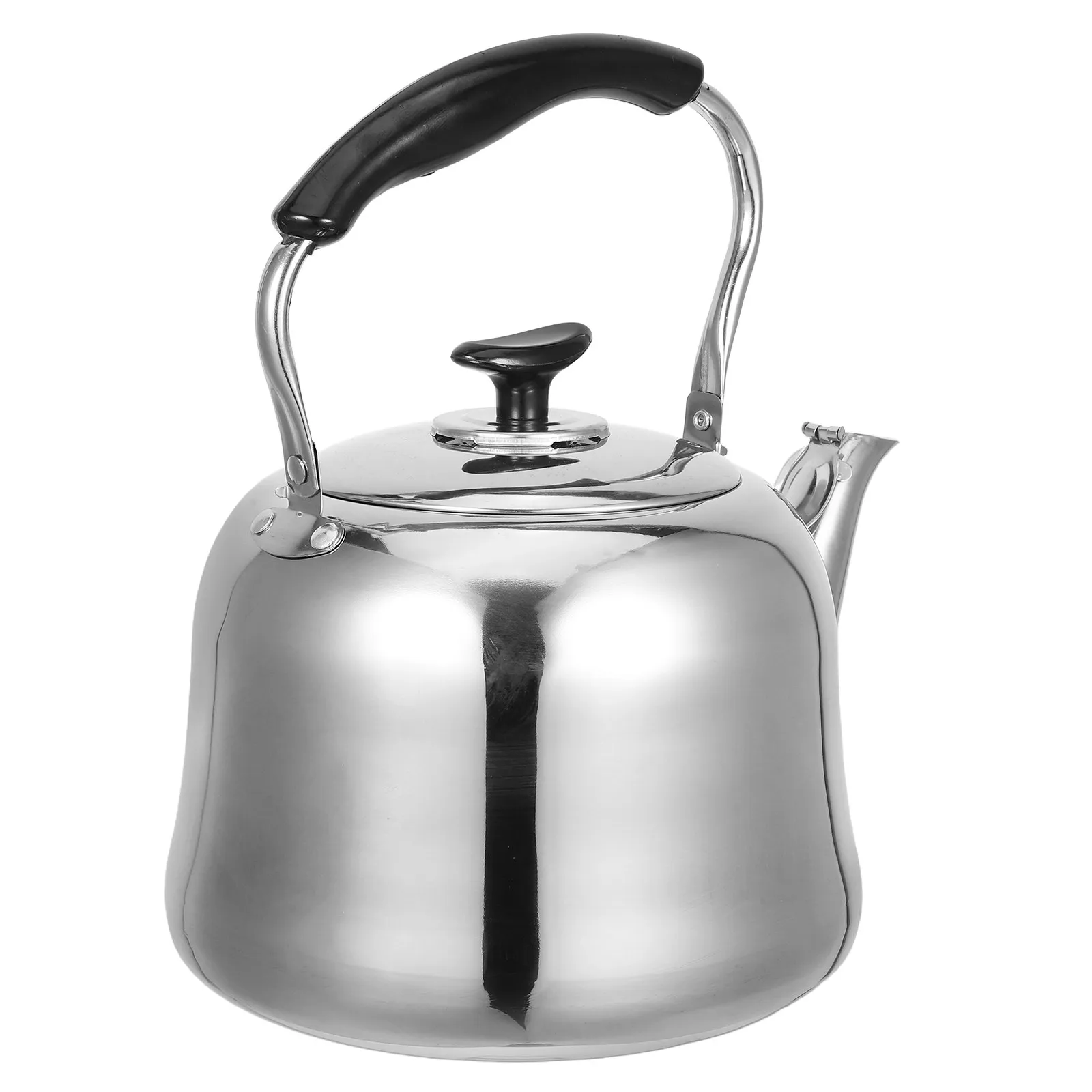 

4L Whistling Stainless Steel Stovetop Tea Kettle Ergonomic Nonslip Handle Thickened Mirror Finish for Gas Electric Induction