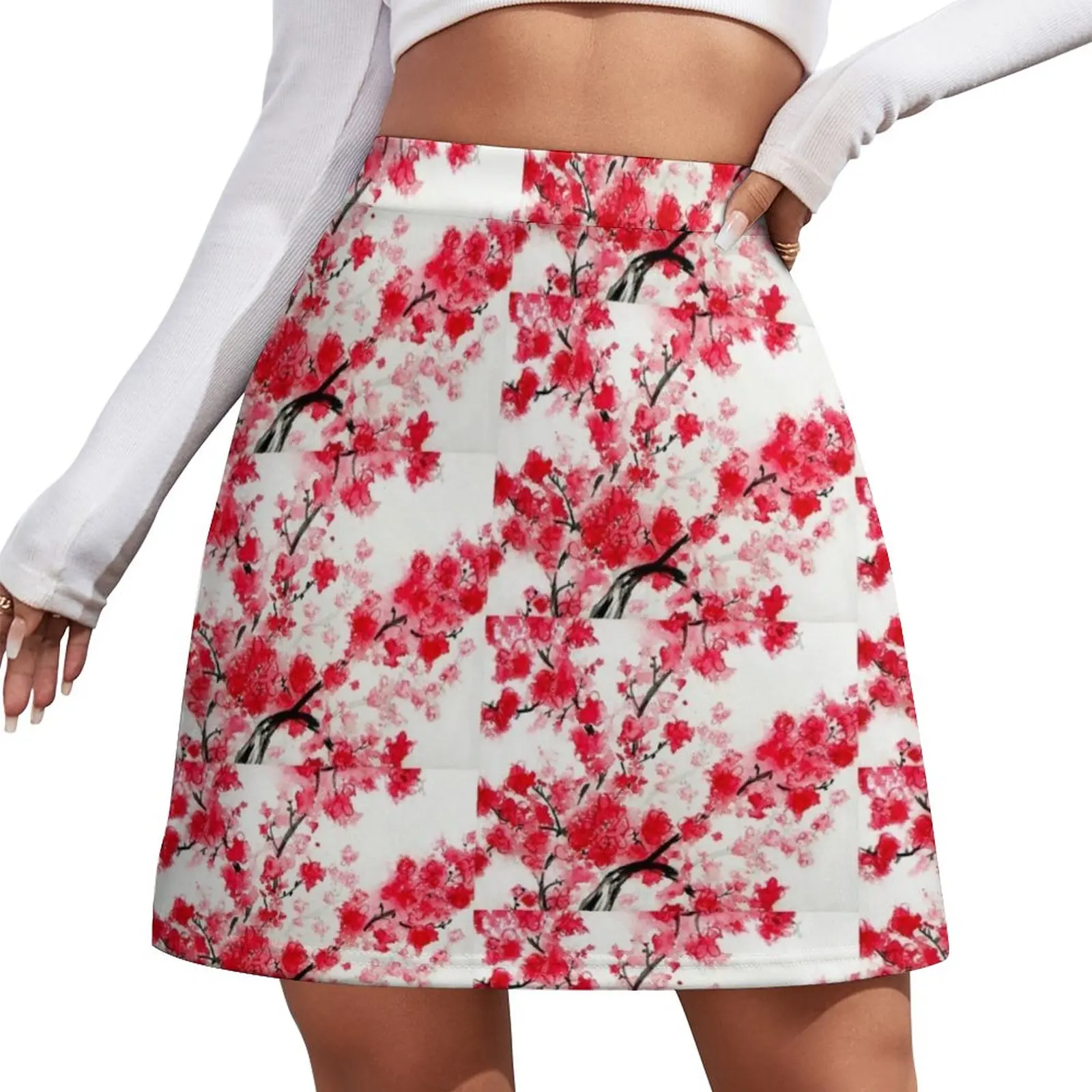 Cherry Blossoms Mini Skirt summer clothes korean style clothes