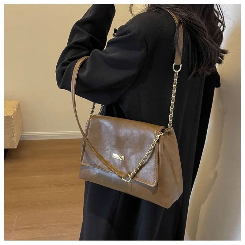 

Женская сумка через плечо из нубуковой кожи с модным винтажным паржевым винтажем, легкая, мягкая, повседневная, изысканный вид ​