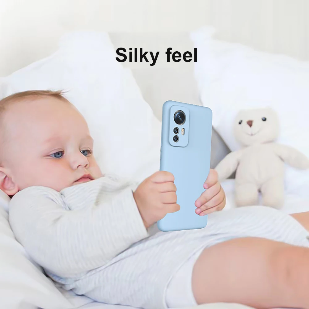 Luxury Liquid Silicone Case for Xiaomi 12 12S 12X Pro Phone Case Official Soft Back Cover Camera Protect Capas Skin Funda
