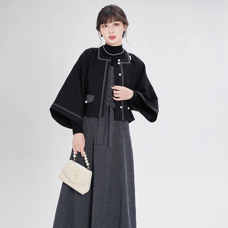 

Улучшенное женское платье на бретельках с квадратным вырезом и рукавом до локтя, новинка, женская повседневная одежда в китайском стиле, праздничные костюмы DQL7969