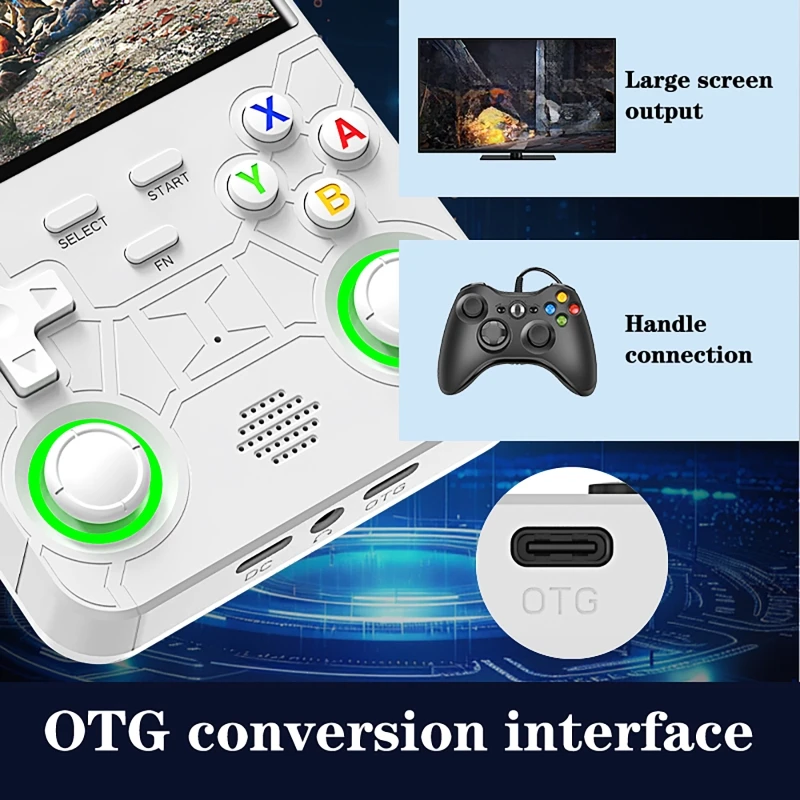 

Portable Retro Handheld Video Game Console with Dual Light Joystick WiFi Connected 4.0-inch lPS Screen Linux System Open Source