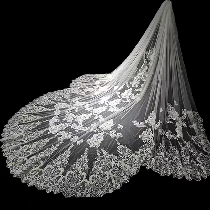 Off White Unique Lace Wedding Veil Luxury Veil Cathedral Bridal Veil Wedding Accessories