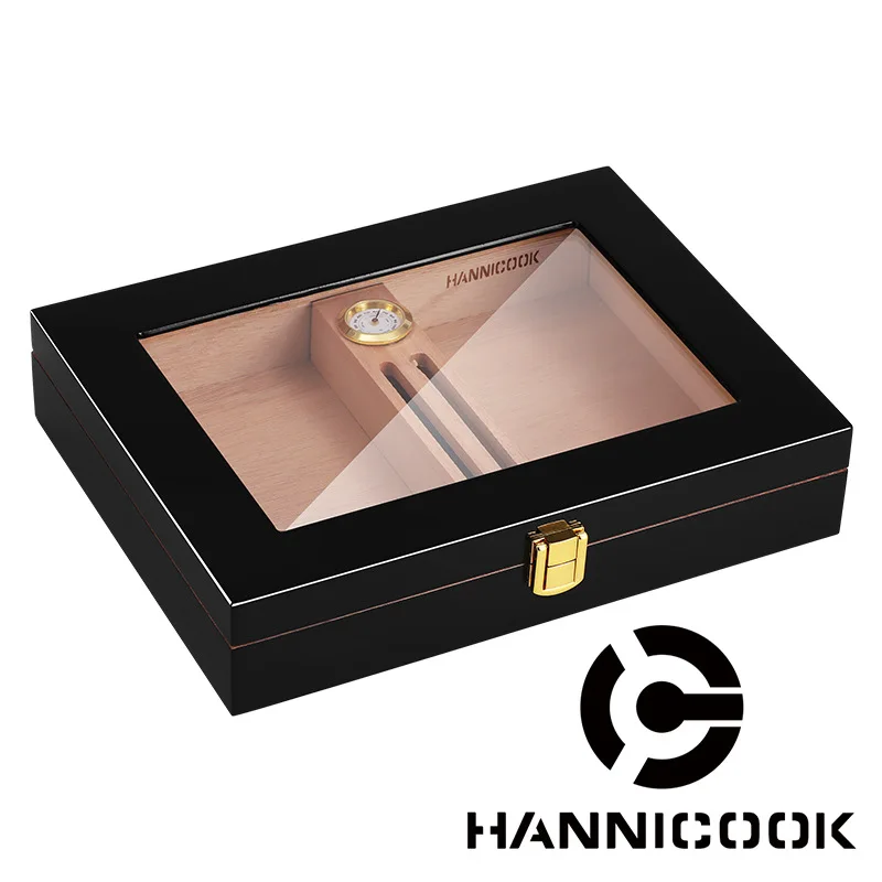 Cedar Wood Cigarette Case Cigar Moisturizing Box Mini Portable Humidor Cigar Box with Humidifier and Hygrometer Cigar Box