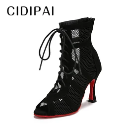 CIDIPAI-Sapatos de Dança Feminina em Gaze, Botas Jazz Adultos, Sapatos de Dança Latina, Salão de Baile, Moda Cubana