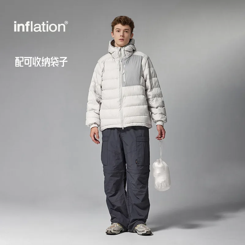 Waterproof Lightweight Hooded 90% White Down Jackets For Men Winter Portable Traveling Duck Down Coats Men Outerwear JK-053