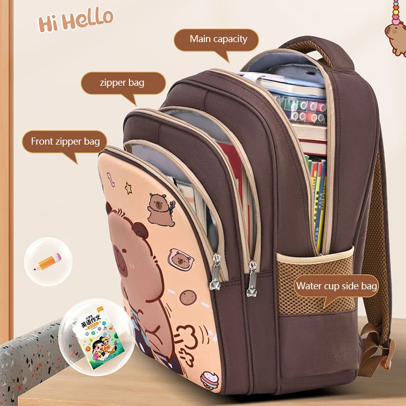 New Capibala Elementary School Student Backpack Men's and Women's Backpack Children's Cartoon Backpack