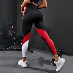 Colour Blocking High Waist Women Yoga Leggings Tummy Tightening Women Fitness Hip Lifting Sweat Bottom Pants