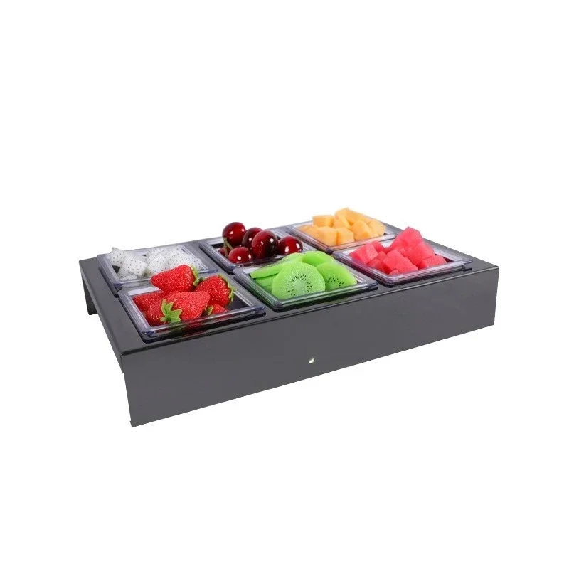 Bar luminous snack plate fruit KTV stainless steel grid dried fruit  platter snack