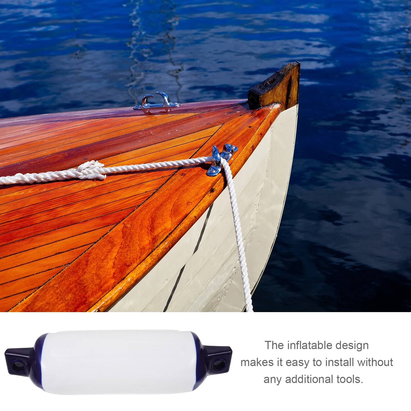 

Yacht Anti Collision s White PVC Inflatable Docking Protector Pad D11cm L40cm Boat Bumper Kayak Supplies Stain Protection