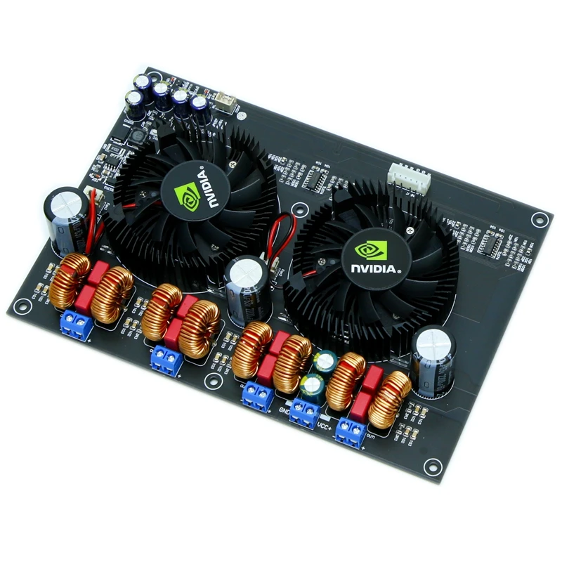 TPA3255 four channel digital D-class high-power amplifier board 300W * 4 (luxury fan version)