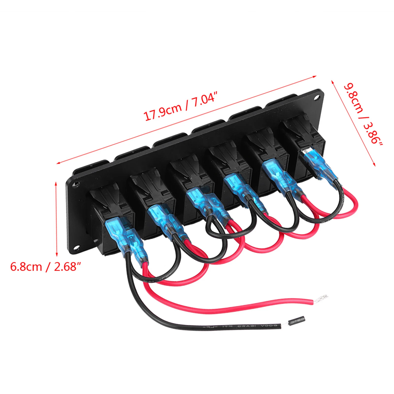 12-24V 보트용 6갱 로커 스위치 패널 LED 단일 조명 스위치 자동차 RV 보트 요트 해양 액세서리용 범용
