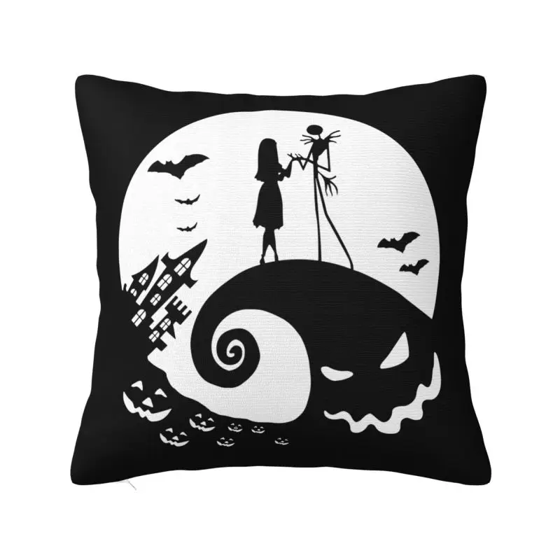 

Custom Nightmare Before Christmas Cushion Covers Halloween Movie Jack Skullington Throw Pillow Cover Home Decor Pillowcase