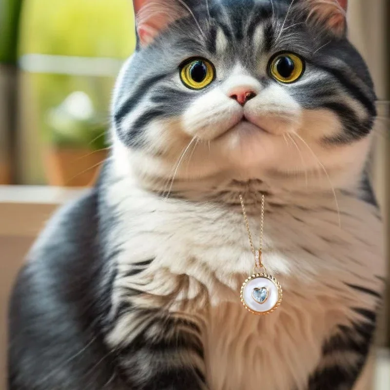 

S925 pure silver French round heart-shaped blue zircon shell necklace, with a feminine and high-end feel, collarbone chain