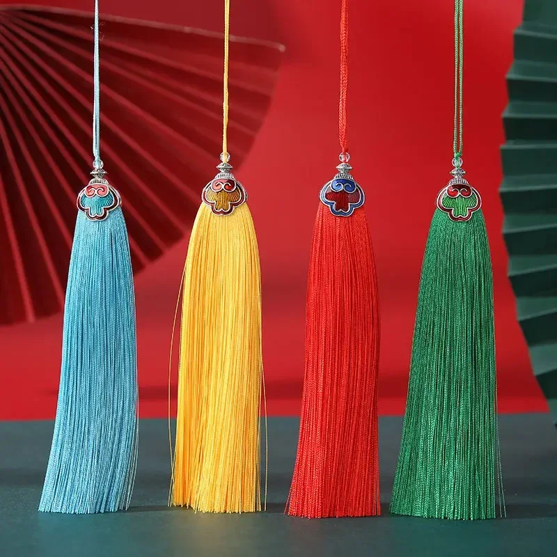 2Pcs 13CM Tassel Cloud Cap Silk Tassel Handmade Silk Tassel Fringe Sewing Bang Tassel Trim Decor for DIY Craft Jewelry Making