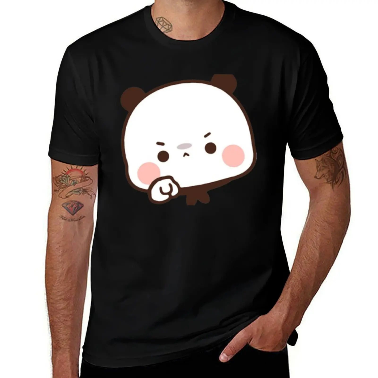 

Angry Bubu Is Pointing At You T-Shirt Basic Solid Tee for Daily Use