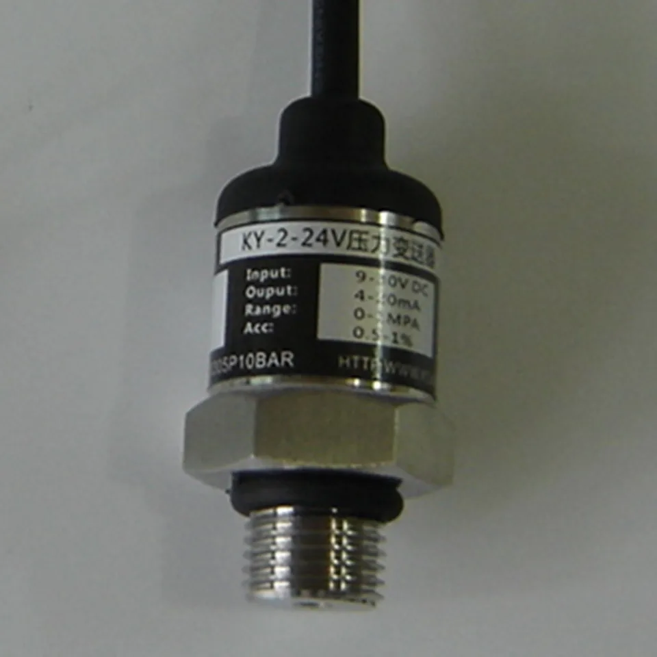 Stainless steel lead 4-20mA pressure sensor 0-1MPa pressure transmitter range 10Ba