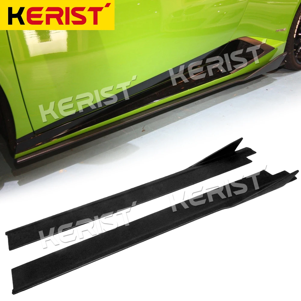 Carbon Fiber Side Skirts Aprons Bumper Molding Trim case for Lamborghini Huracan LP600 LP610 Coupe 2 Door 14-17 Car Accessories