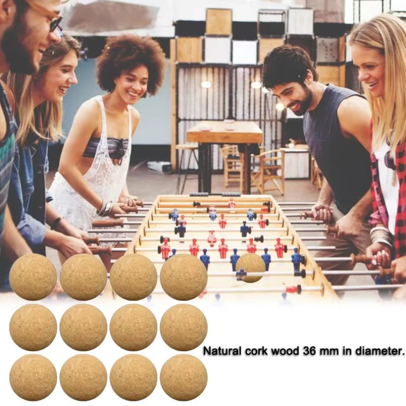 1/6 pçs 36mm cortiça de futebol de mesa de madeira maciça matraquilhos bola de futebol fussball máquina de futebol acessórios de substituição